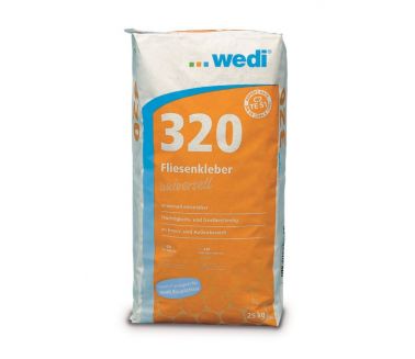 1. wedi 320, flexible cement based adhesive 25kg